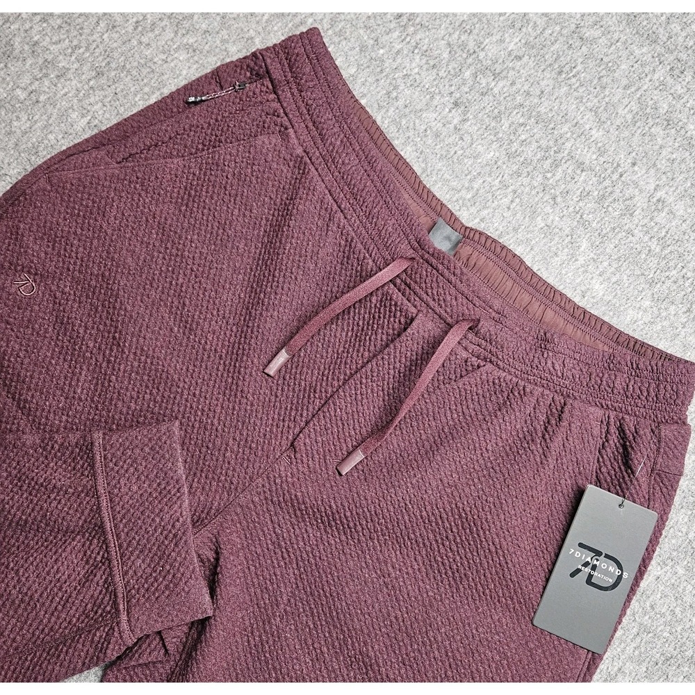 7 Diamonds Restoration Performance Joggers Men's Size XL Maroon Textured Stretch